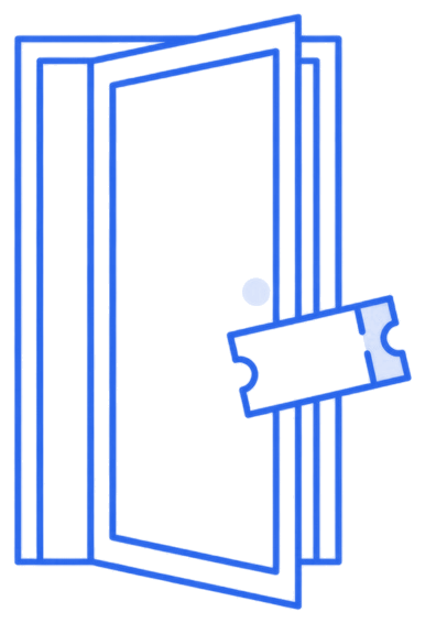 A stolen ticket holding an open door