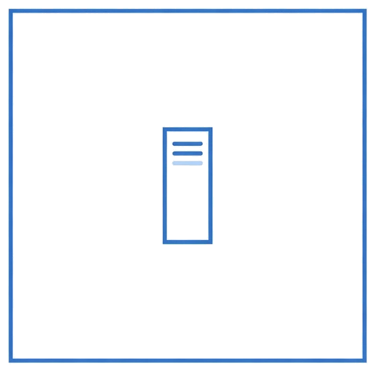 A server inside a closed square, no lines going out
